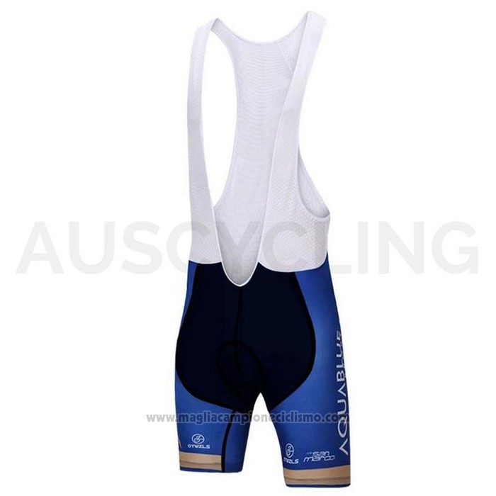 2018 Abbigliamento Ciclismo Aqua Blue Sport Blu Manica Corta e Salopette